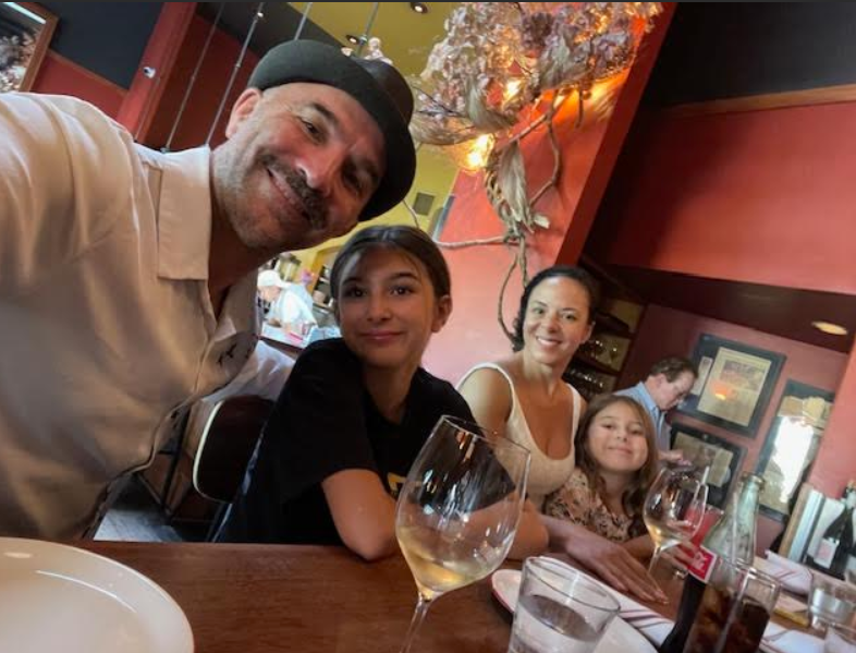 Leo with jade, his partner and his two daughters